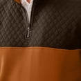 thumbnail image 4 of YATELLE Men's Mock Neck Sweatshirts Quarter Zip Quilted Sweater Color Block Long Sleeve Casual Pullover, 4 of 5