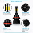 thumbnail image 4 of 9004 9007 Combo LED Headlight 720W 12000LM High/Low Beam 6000K White 2 Bulbs Kit, 4 of 15
