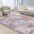 thumbnail image 6 of Danolapsi ChenillePrinted Carpet Foldable Washable Boho Rug Soft Non Slip Mats Non-Shedding Stain Resistant Playroom Mat For Living Room Bedroom Floor Hallway Decor,Orange Red, 6 of 9
