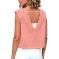 thumbnail image 1 of BLVB Womens Open Back Workout Tops Crop Gym Shirts Loose Fit Cap Sleeve Athletic Tee for Running Yoga, 1 of 7