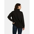 thumbnail image 4 of Time and Tru Women's Mock Neck Sweatshirt with Button Placket, Sizes XS-XXXL, 4 of 6