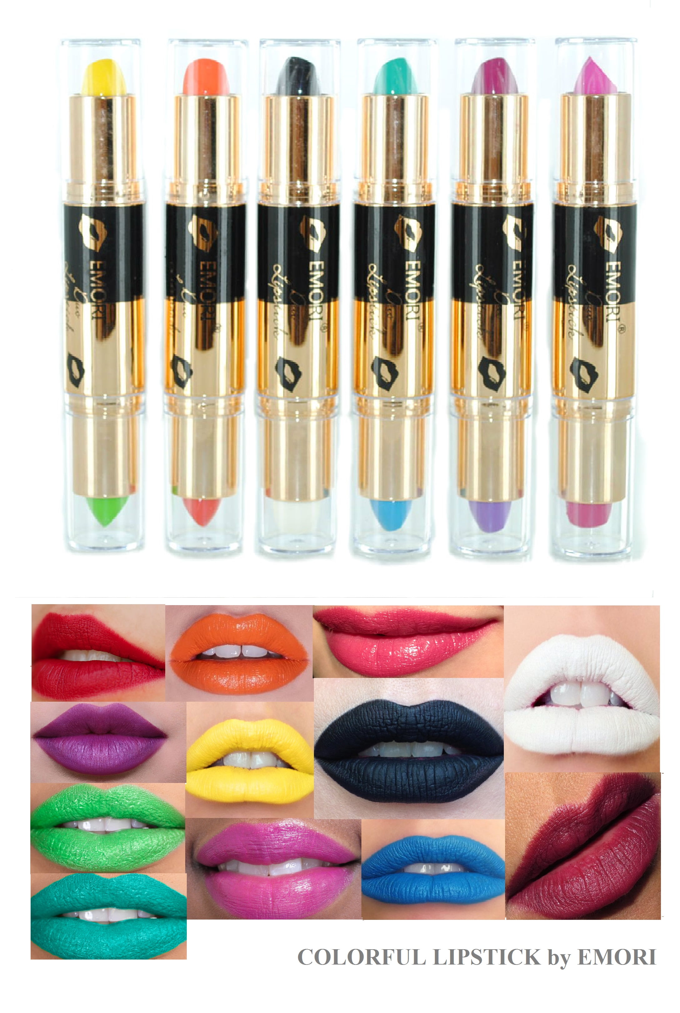 12 Colors Vivid Dual Side Classic & Neon Lipstick Makeup Set Walmart