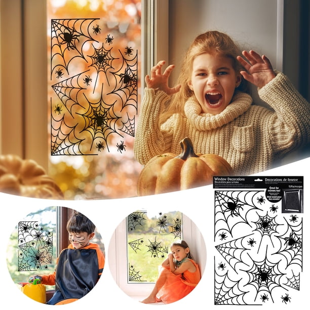 Película para privacidad de ventanas, películas para ventanas, adhesivos para ventanas, calcomanías para ventanas, calcomanías para fiestas de Halloween, decoración de ventanas, calcomanías de terror