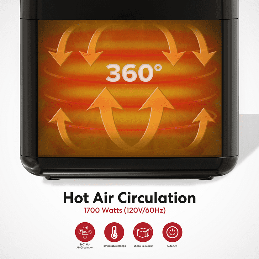 KOBI 5.8 Quart 1700Watt Capacity 90400 Degree Digital Air Fryer Beauty Suppliers Online