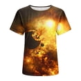 thumbnail image 4 of Penkiiy Chemise Imprimée Galaxie, Mode Décontractée Printemps et Été 2024 pour Femmes T-Shirt à Manches Courtes Col Rond Imprimé Ciel m Multicolore, 4 of 6