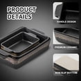 thumbnail image 2 of KOOV Bakeware Set, Ceramic Baking Dish, Rectangular Baking Pans Set, Casserole Dish for Cooking, Cake Dinner, Kitchen 9 x 13 Inches, 3-Piece, Stripe Series (Rough Black), 2 of 8
