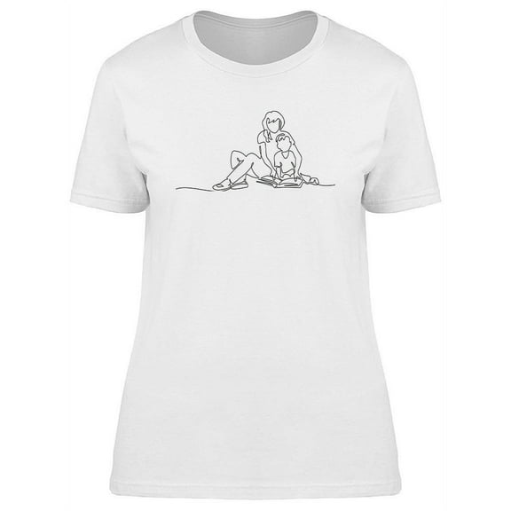 Mother And Son Reading A Book T-Shirt Women -Image by Shutterstock, Female 3X-Large