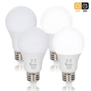 Simba Lighting LED A19 Dusk to Dawn 6W 40W Equivalent Bulbs 120V E26 Base 5000K Daylight 4-Pack