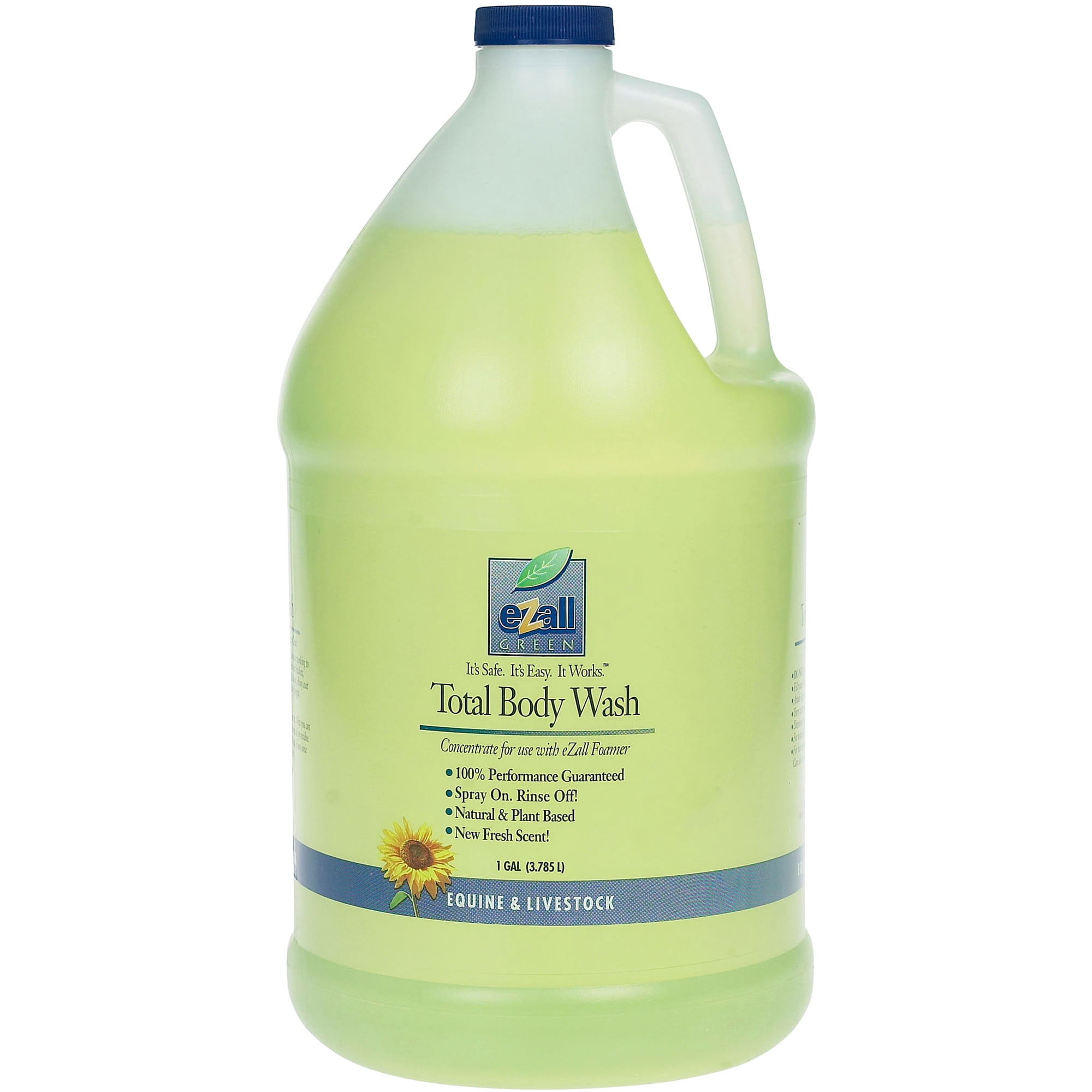 Ezall, Total Body Wash Original 1 Gal – Deep Cleaning, Unscented, Natural & Plant-Based Formula for Livestock & Animal Shampoo
