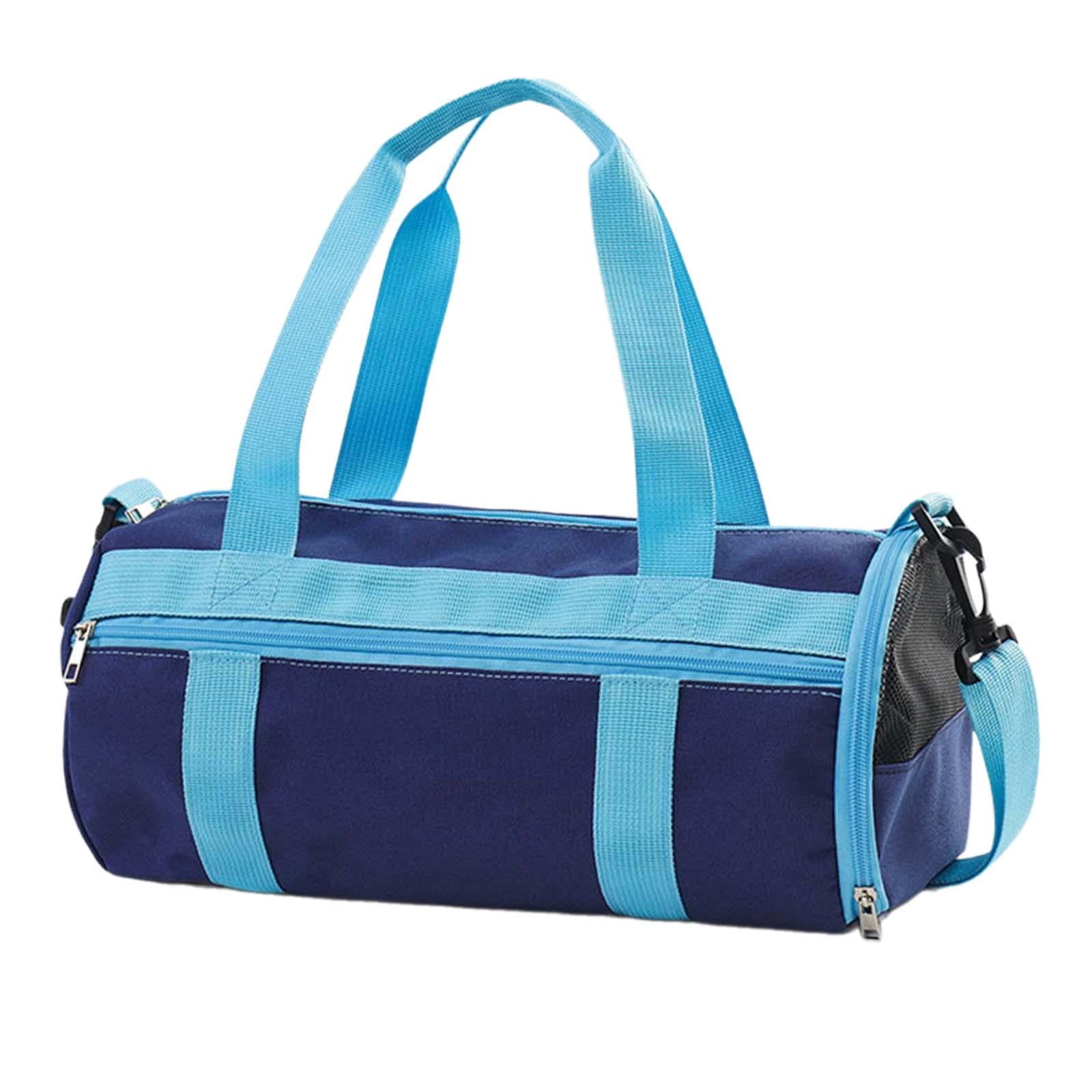 Menolana Kid Travel Duffle Bag with Shoe Compartment Weekender Sleepover Carry on Bag Swimming Bag Sports Gym Bag for Camp Swim Beach Blue