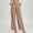 Khaki wide leg trousers with pockets a1, variant on Cagogo Women's Wide Leg High Waisted Trousers with Pockets Solid Casual Office Long Pants Loose Work Trousers Summer Daily Wear, Black XL