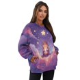 thumbnail image 7 of HELLHERO Capybara Star Print Women Sweater Long Sleeve, Comfy Oversized Sweatshirt with Pocket Casual Crewneck Pullover Tops Size L, 7 of 7