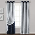 thumbnail image 3 of Lush Decor Star Sheer Insulated Grommet Blackout Window Curtain Panels Light Gray 38X84 Set, 3 of 11