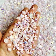 RAGUPEL 200Pcs Summer Beach Nail Charms 3D Resin Ocean Theme Nail Rhinestones Shiny Starfish Seashell Conch Nail Gems Jewelry Charms for Nails Kawaii Fish Nail Jewels Supply for Manicure Decor Diy