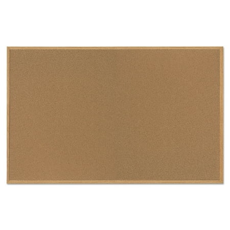 Bi-silque Visual Communication Products Inc Value Cork Bulletin Board With Oak Frame, 48 X 72, Natural