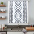 thumbnail image 5 of Navy Blue Boho Sheer Curtains 45 Inches Long, Vintage Southwestern Geometric Stripes Light Filering Curtains, Breathable Simi Curtain Privacy Drapes for Kitchen Bathroom Small Window Treatment, 5 of 9