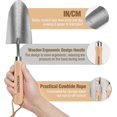 thumbnail image 3 of Garden Tool Set, 5 Piece Heavy Duty Steel Gardening Tools Kit With Wooden Handle, Includes Hand Trowel, Transplanter, Weeder, Hand Fork And Hand Rake, 3 of 5