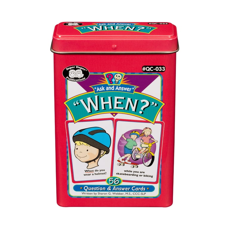Super Duper Publications | Ask and Answer When Questions Fun Deck