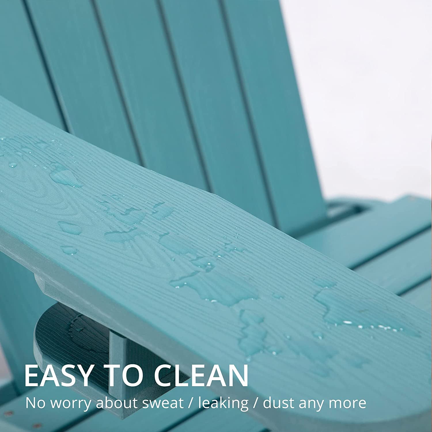 Dycanpo Adirondack Chairs Set of 6 with Cup Holder, 300lbs Weather Resistant, Blue Turquoise