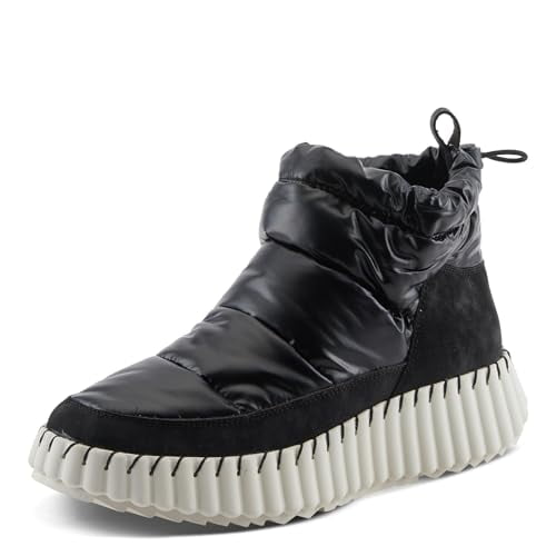 PATRIZIA BESTINSNOW Women’s Waterproof Winter Sneaker Boot – Down-Filled Metallic Ankle Boot with Faux Fur Insole & Chunky Sole