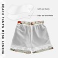 thumbnail image 3 of FORMRS Boys Swim Trunks Quick Dry Mesh Liner Boardshorts Sizes XS-XL, Red and White Floral Pattern, 3 of 7