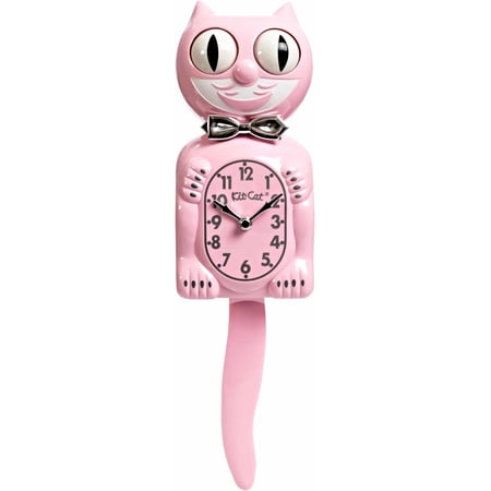Kit Cat Klock Classic Pink Limited Edition Wall Clock, Iconic Retro Vintage Cat Clock with Moving Eyes, Wagging Tail & Rolling Eyes