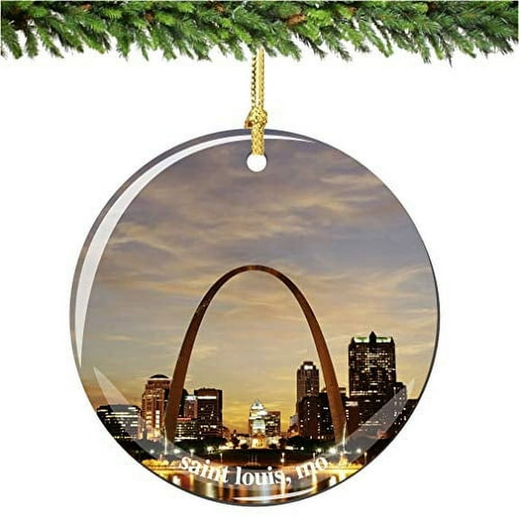 City-Souvenirs Saint Louis Christmas Ornament, Porcelain 2.75' Double Sided Christmas Ornaments