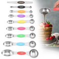 thumbnail image 2 of Stainless Steel Magnetic Measuring Spoons Set of 9 with Leveler,Nesting Teaspoon & Tablespoon Measuring Spoons,Kitchen Gadgets for Baking & Cooking,Fits in Spice Jars - Mountain Sunrise, 2 of 7