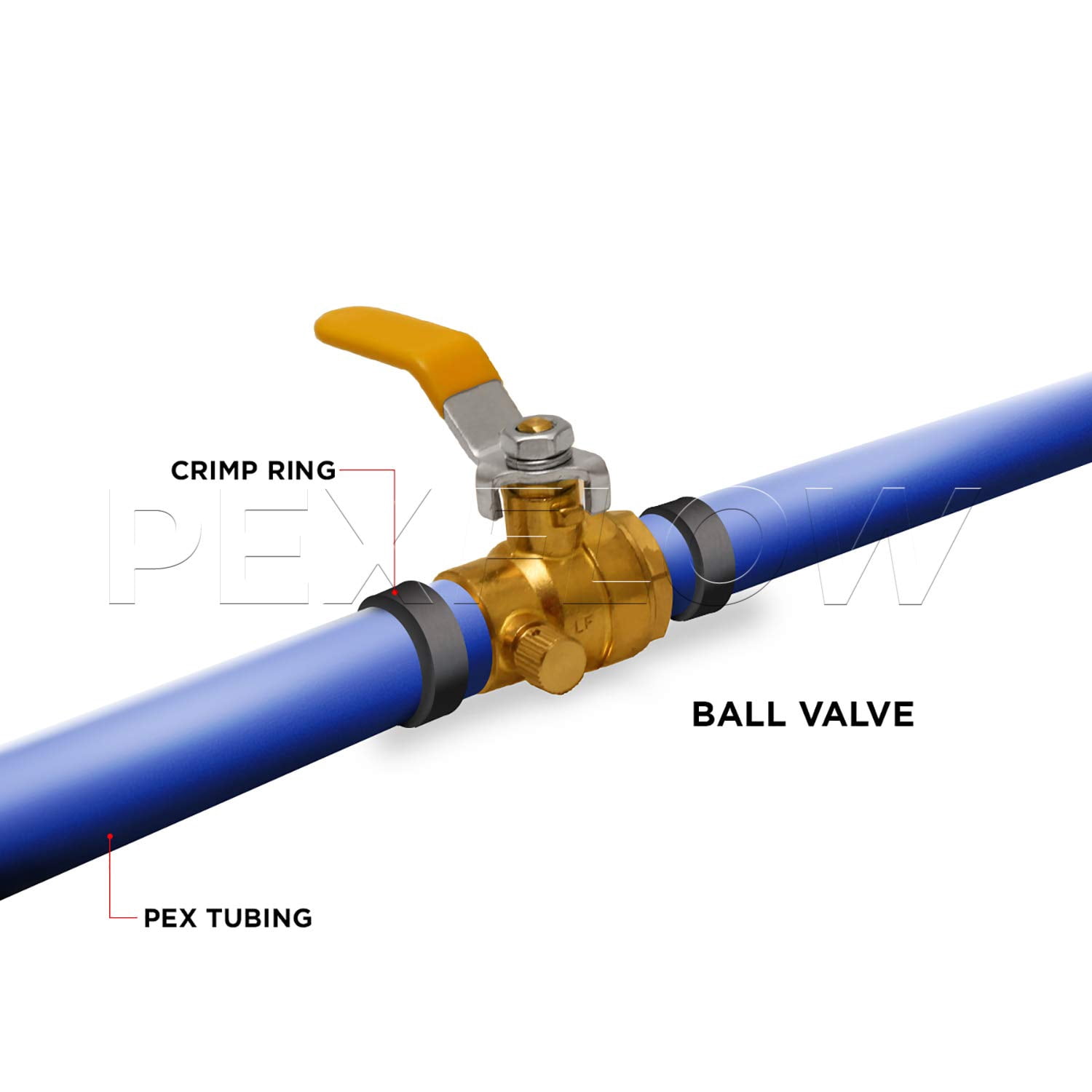 Heavy Duty Brass Full Port PEX Ball Valve with Drain, with 3/4 in. Expansion PEX Connection (10 Pack)