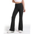 thumbnail image 6 of QATAINLAV Stretch Wide Leg Pants for Women Soft Comfy Side Slits Yoga Pants with Pockets Solid Color Casual Flared Leggings Black M, 6 of 9