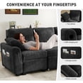 thumbnail image 3 of BedLuxury 104" Large Sectional Sofa with Pull Out Bed, Storage Ottoman & USB Charging , U Shaped Sleeper Couch for Living Room, Corduroy Black, 3 of 7