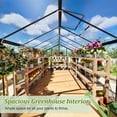 thumbnail image 4 of LZBEITEM 12'x8' Outdoor Greenhouse, Walk-in Polycarbonate Green House with Aluminum Frame for Backyard, Black, 4 of 11