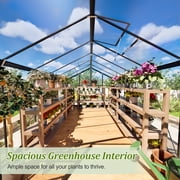 LZBEITEM 12x8 Outdoor Greenhouse, Walk-in Polycarbonate Green House with Aluminum Frame for Backyard, Black