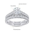 thumbnail image 3 of AFFY Bridal Ring Set For Women, 2.00 Carat Round Lab Grown Diamond Engagement Wedding Rings Set In 14K White Gold Over Sterling Silver Jewelry Gifts For Her (2.00 Cttw)-8, 3 of 5