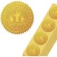 thumbnail image 1 of 100 sellos autoadhesivos dorados para certificados de trabajo en equipo, etiquetas decorativas para medallas, sobres, certificados, premios y graduaciones., 1 of 9