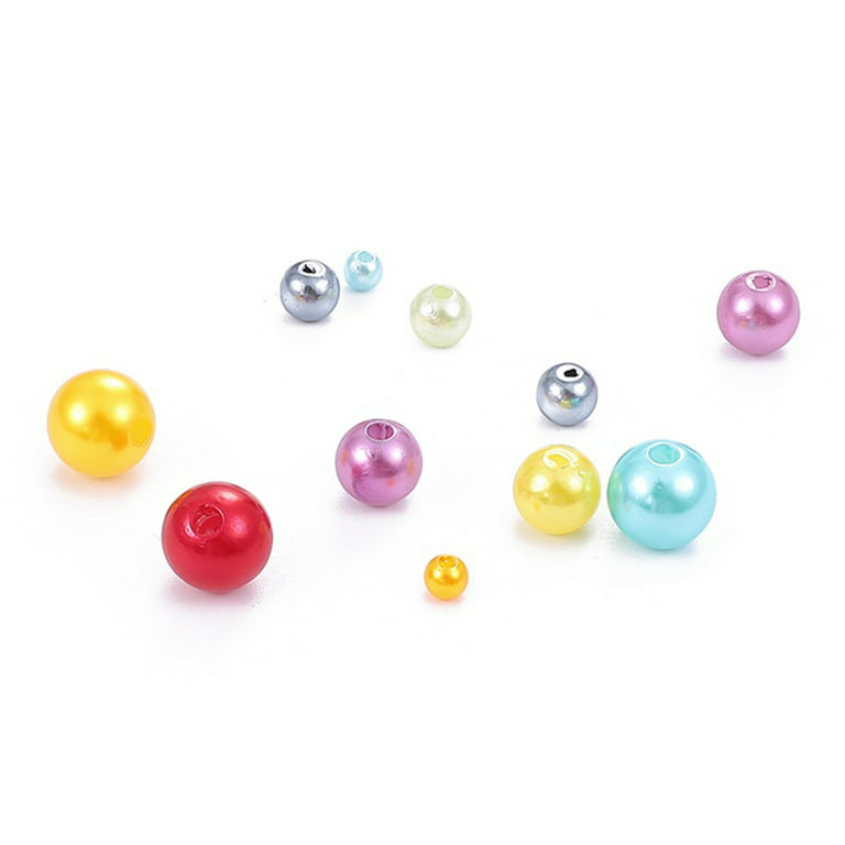 BINYOU Satin Luster Imitation Pearl Beads Kit Small Round ABS Craft Beads  with Holes 