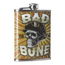 American Art Decor Stainless Steel Liquor Novelty Flask, Yellow - 5.5" H x 4" L x 1.25" D