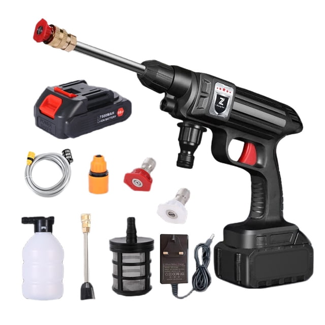 Lavadora Portátil De Alta Presión Pistola de lavado de autos inalámbrica Generador de espuma de 30 bar para limpieza automática del hogar (Reino Unido) Likrtyny Accesorios para autos y motos