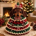 thumbnail image 6 of Crochet Christmas Tree Kit DIY Holiday Craft Set, with Knitted Cotton Yarn for Tabletop Shelf Mantel Festive Home Decor Gift, Christmas Gifts for Family and Friends(Puppy), 6 of 7