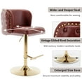 thumbnail image 5 of Swivel Bar Stools Set of 2, PU Leather Bar Stools with Back, 25"-33" Counter Height to Bar Height Adjustable Stool Chairs, for Kitchen Island Pub Dining Room (2Pcs,Burgundy Wine Red), 5 of 6