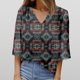 thumbnail image 2 of Gibobby Blusa Casual de Mujer Camiseta mujer con cuello en V, manga corta, manga siete cuartos, estampado casual(Negro,CH), 2 of 4