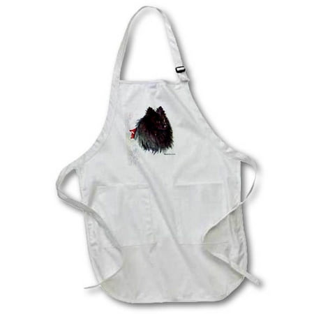 

Black Pomeranian Full Length Apron with Pockets 22w x 30l apr-940-1