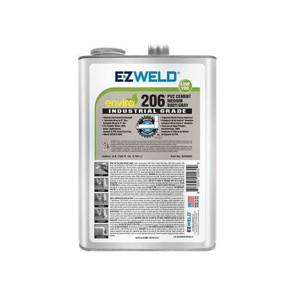 Ez Weld Pipe Cement,1 gal,Gray EZ30605N