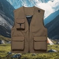 thumbnail image 2 of Plus Size Big & Tall Men's Casual Multi-Pocket Utility Outdoor Vest Jacket Sleeveless Hoodless Loose Fit Lightweight Breathable Quick Dry Travel Hiking Fishing Camping Work, 2 of 6