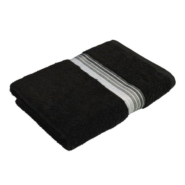 Mainstays Single, Yarn Dyed Stripe Hand Towel - Black/Grey 