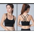thumbnail image 5 of Sujetador deportivo JAMW Correas acolchadas espalda cruzada negro bajo impacto yoga, 5 of 5
