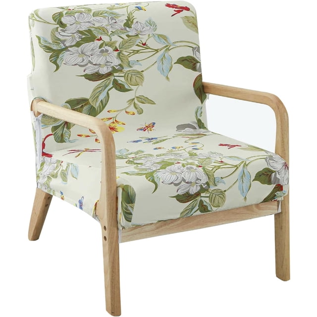 Housse de Chaise Moderne Mi-Siècle Imprimée Extensible pour Fauteuil de Lecture Housses de Chaise de Salon (Fleur)