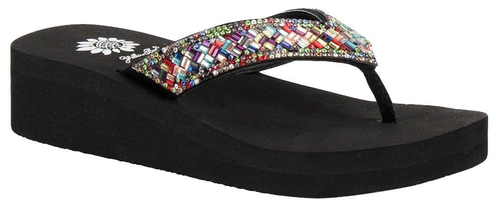 yellow box platform flip flops