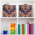 thumbnail image 6 of Yayeee 2 Pack Canvas Storage Basket with Handles for Shelves Fabric Bins Closet Organizer, Colorful Abstract Eagle, 6 of 8
