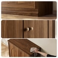 thumbnail image 4 of CHIC HOUSE 63" Storage Cabinet Set of 2 with Doors & Shelves, Modular Fluted Accent Arched Sideboard Buffet Cabinet, Coffee Bar Kitchen Pantry, Media Console Cabinet for Living Room, Bedroom, Walnut, 4 of 11